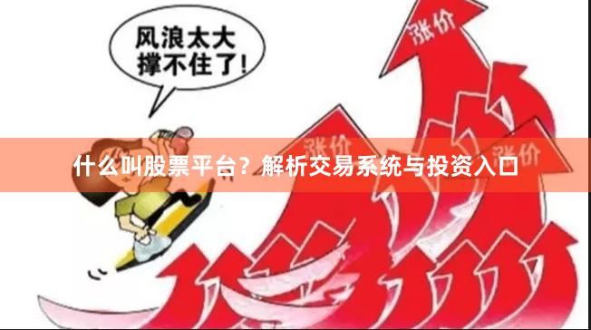 什么叫股票平台？解析交易系统与投资入口